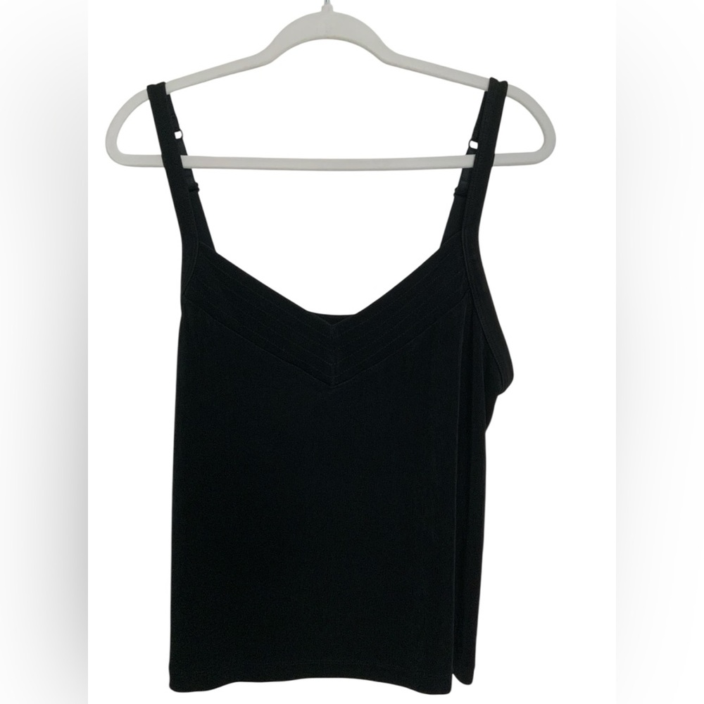 Chico’s Travelers Tank Top Adjustable Black Camisole Nylon Spandex SZ3/XL.